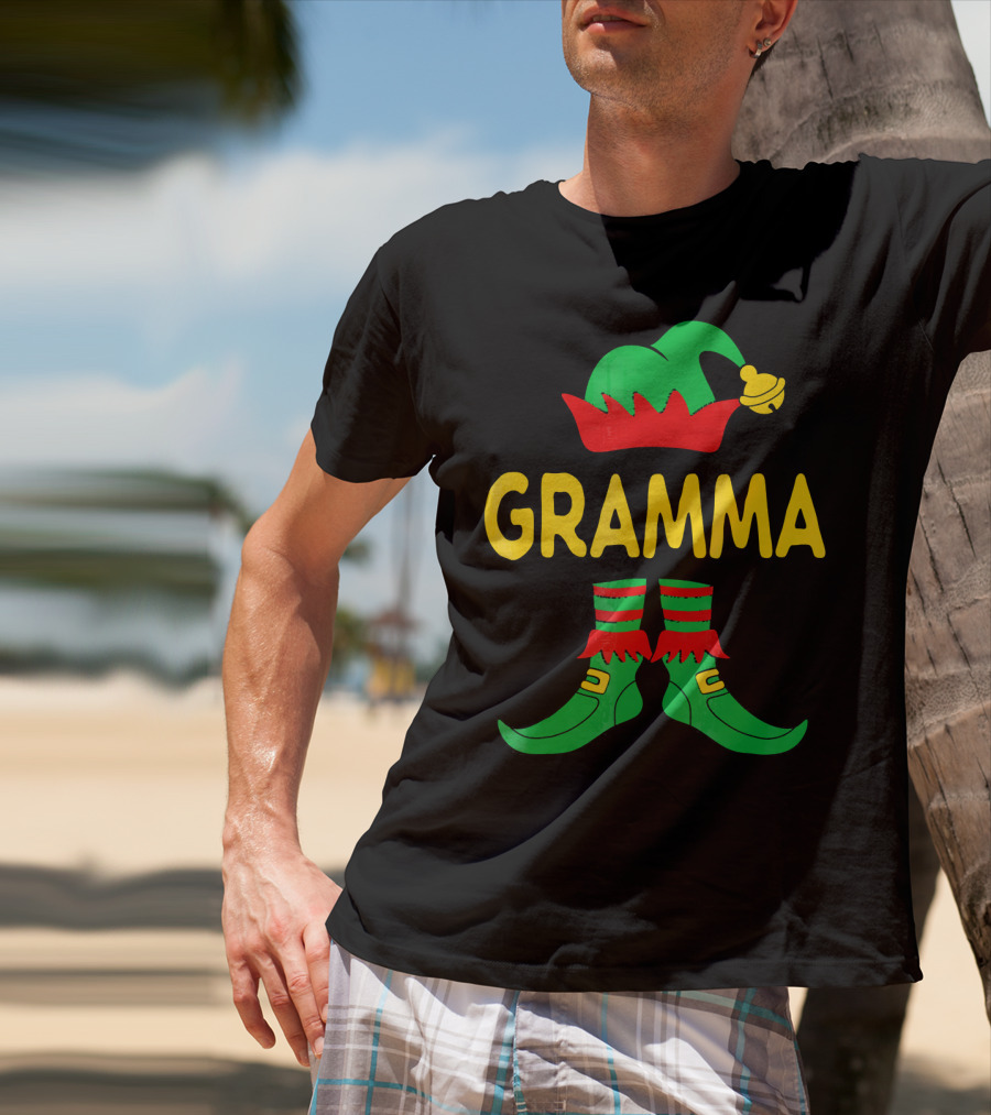 Gramma Elf Christmas Family Matching Outfit Holiday T-Shirt