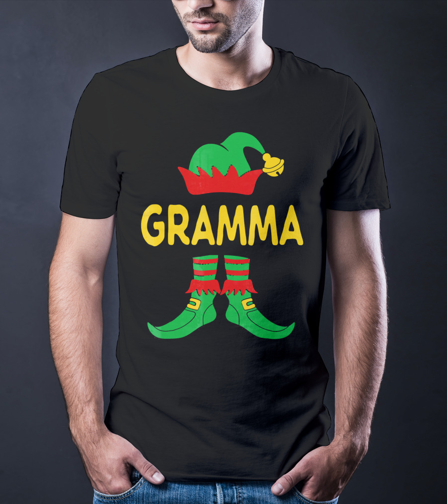 Gramma Elf Christmas Family Matching Outfit Holiday T-Shirt