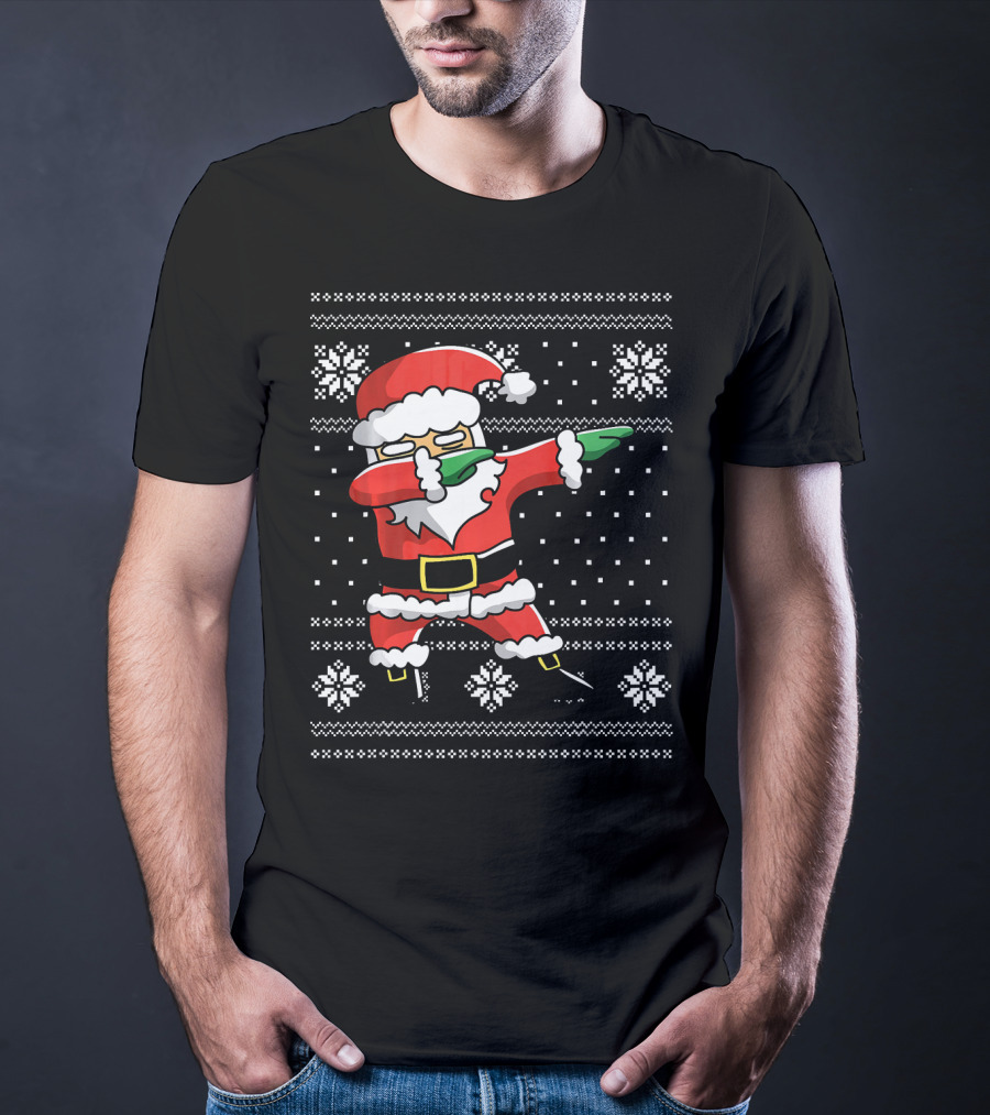 Festive Dabbing Santa Ugly Christmas T-Shirt
