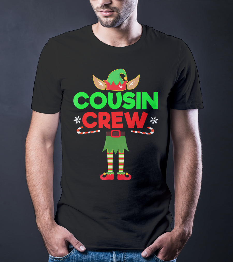 Cousin Crew Elf Outfit Christmas Family Matching T-Shirt