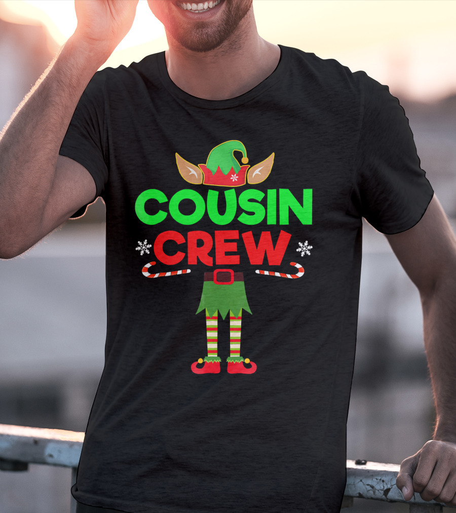 Cousin Crew Elf Outfit Christmas Family Matching T-Shirt