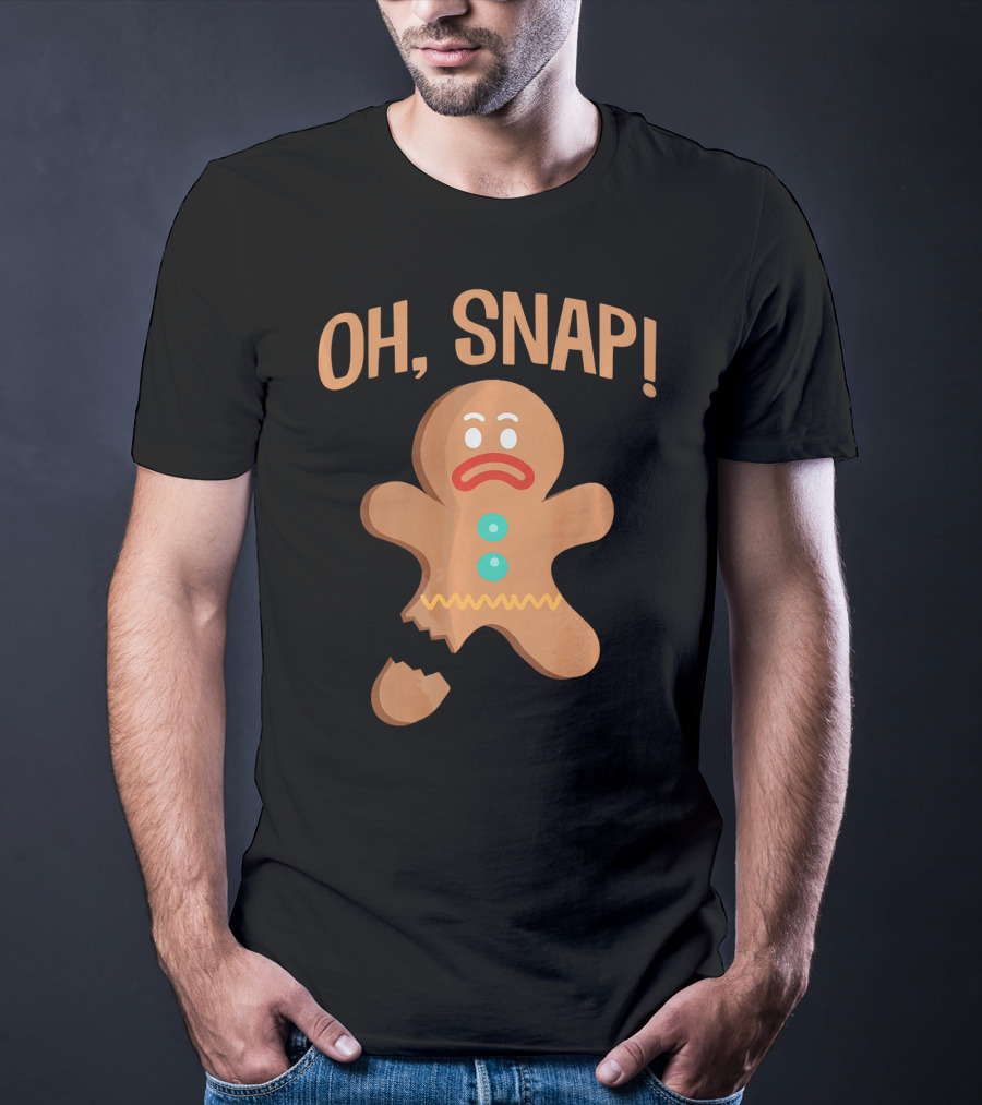 Oh Snap Gingerbread Cookie Broken Funny Holiday T-Shirt