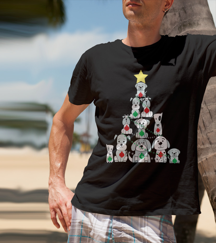 Christmas Dog Tree With Star T-Shirt