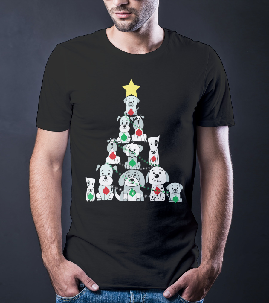 Christmas Dog Tree With Star T-Shirt
