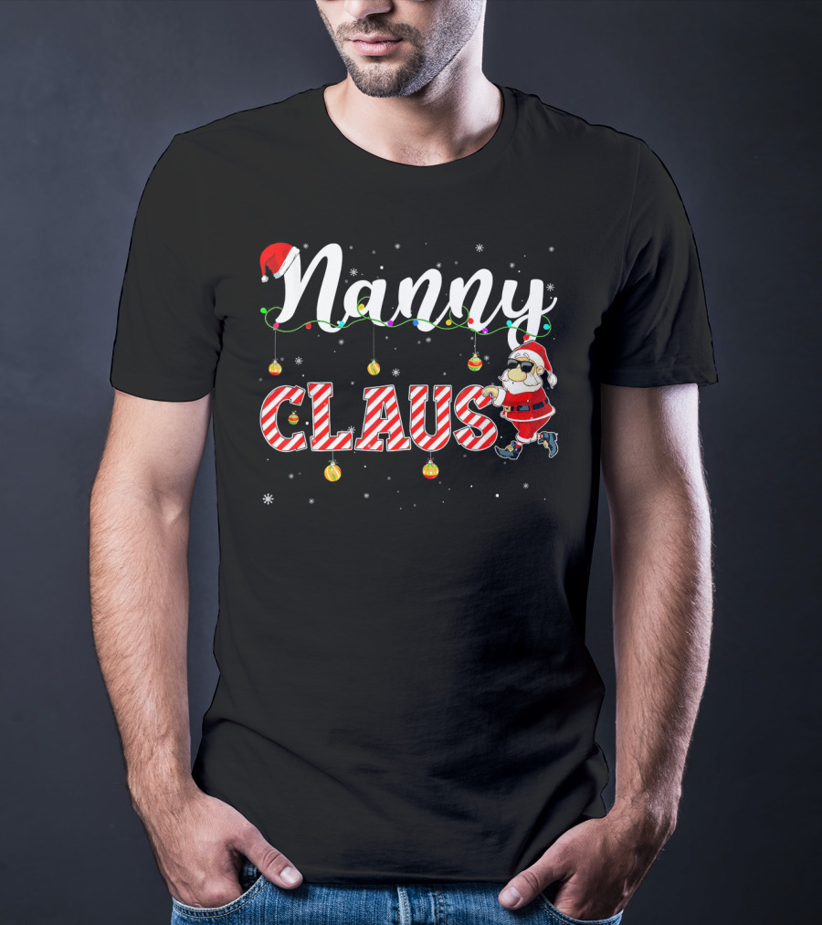 Nanny Claus Cute Christmas Santa Hat Matching T-Shirt