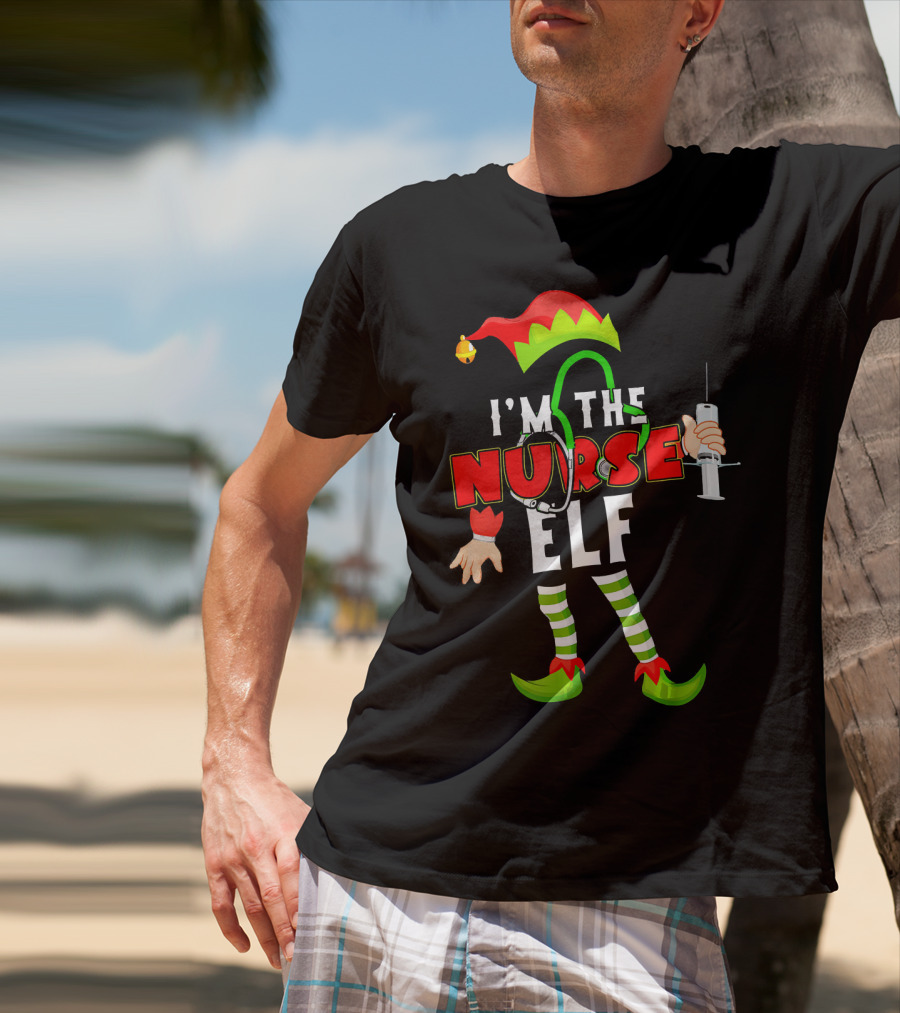I'm The Nurse Elf RN Syringe Stethoscope Christmas Costume T-Shirt