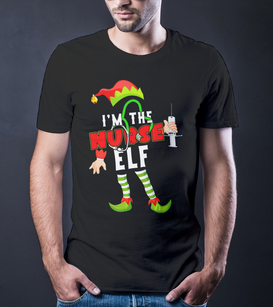I'm The Nurse Elf RN Syringe Stethoscope Christmas Costume T-Shirt