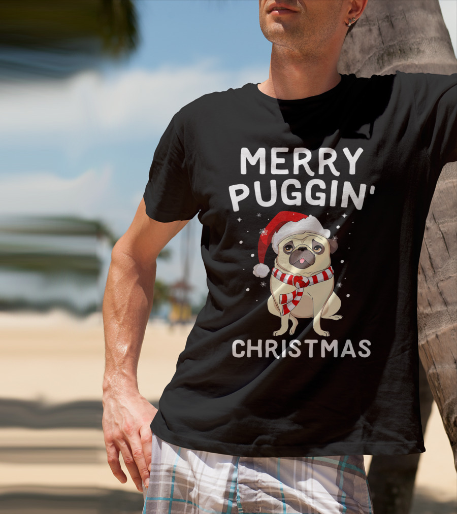 Merry Puggin' Christmas Santa Pug Holiday T-Shirt