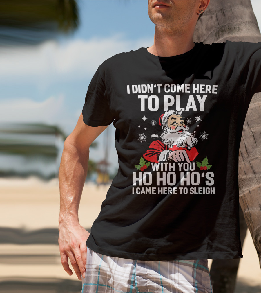 I Didn't Come Here To Play With You Ho Ho Ho's I Came Here To Sleigh Santa Holiday T-Shirt