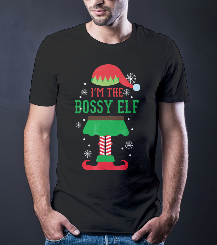 I'm The Bossy Elf Christmas Snowflake T-Shirt