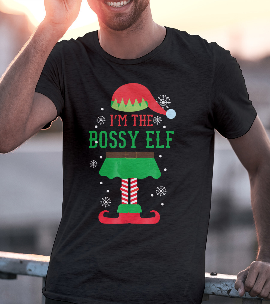 I'm The Bossy Elf Christmas Snowflake T-Shirt