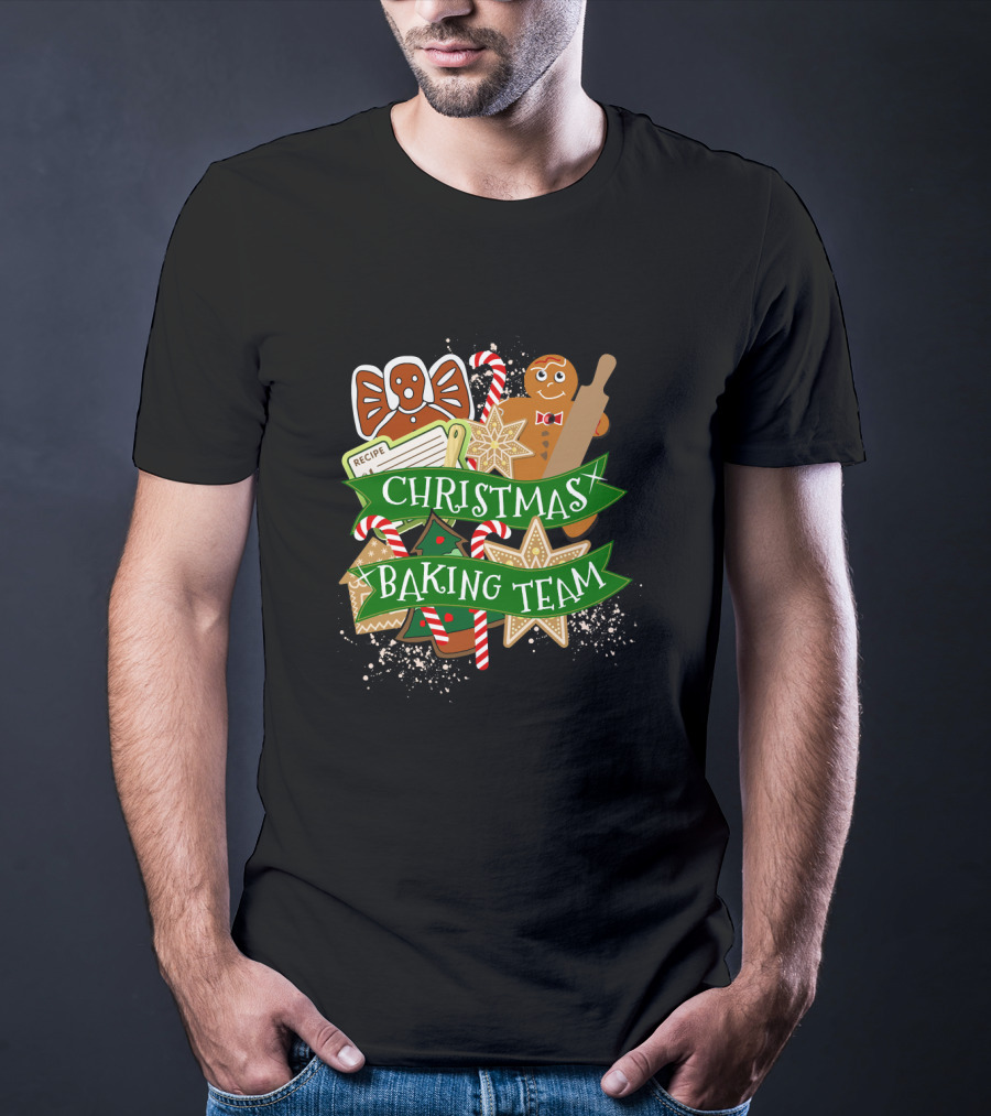 Christmas Baking Team Gingerbread Candy Cane Cookie Recipe Bowtie T-Shirt