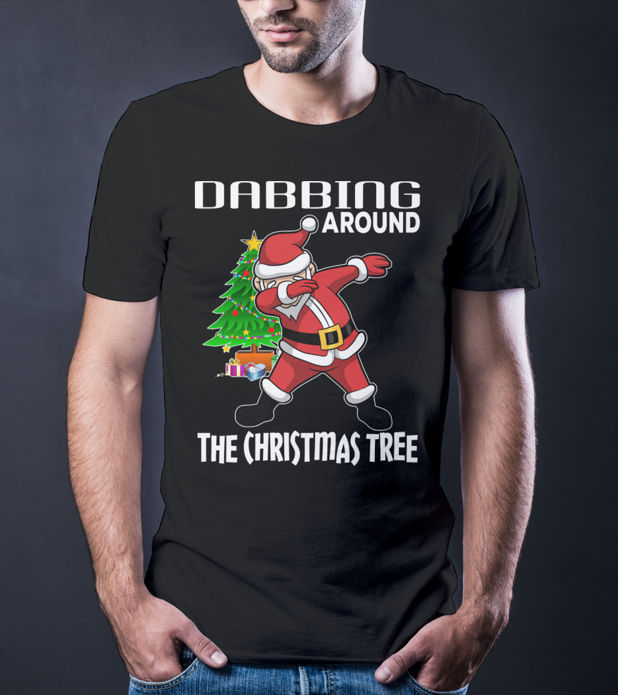 Dabbing Around The Christmas Tree Santa Claus With Presents T-Shirt