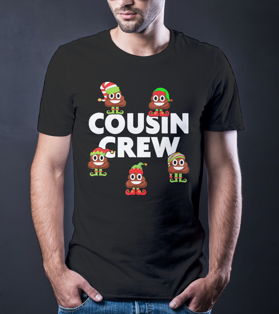 Cousin Crew Christmas PJs Elf Poop Emoji T-Shirt