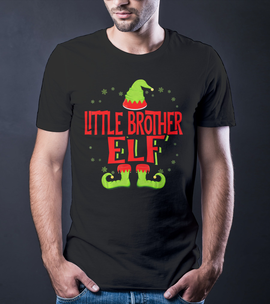 Little Brother Elf Matching Family Christmas T-Shirt