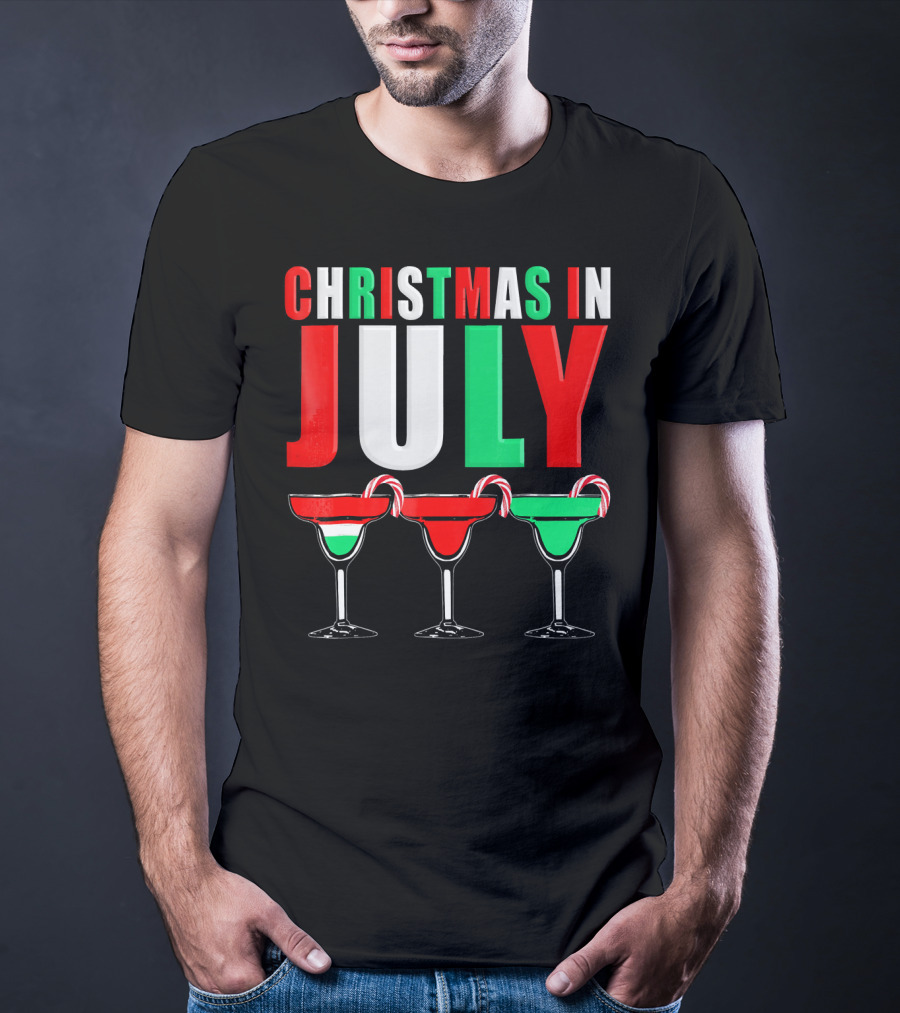 Christmas In July Candy Cane Cocktail Mixed Drinks T-Shirt
