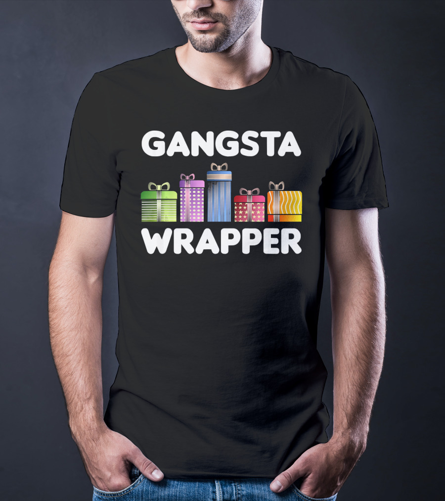 Gangsta Wrapper Funny Christmas Cool Xmas Pun T-Shirt