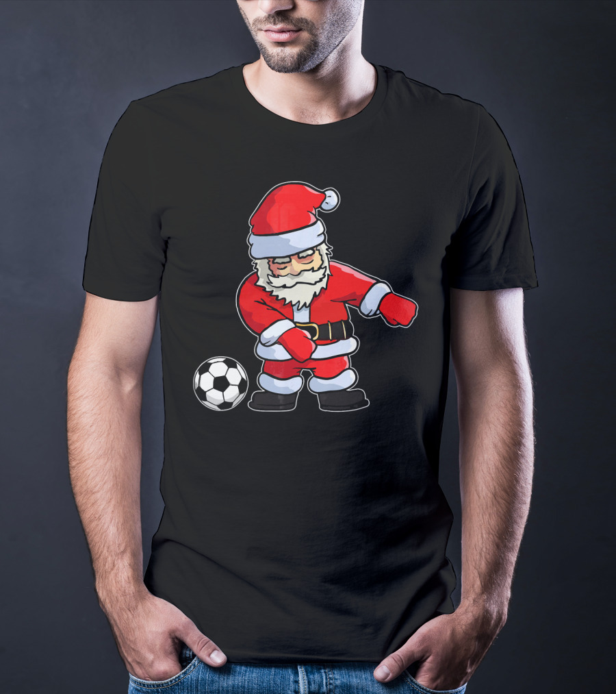 Santa Claus Dancing With Soccer Ball T-Shirt