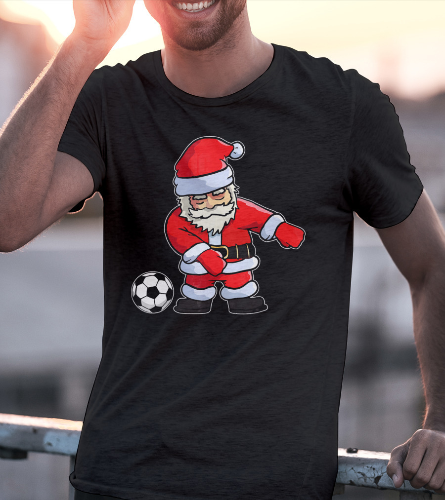 Santa Claus Dancing With Soccer Ball T-Shirt