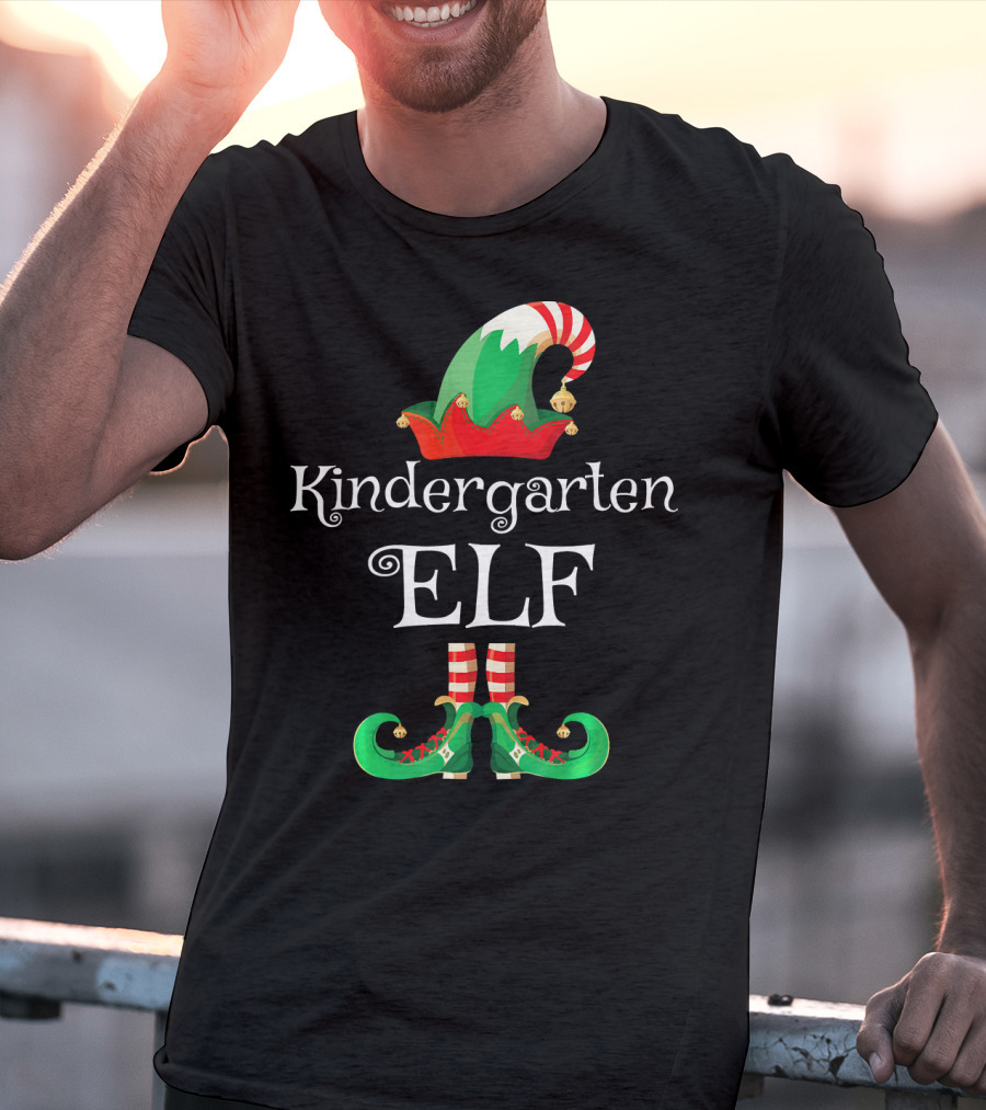 Kindergarten Elf Christmas School Spirit T-Shirt