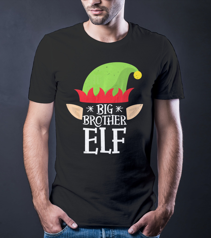 Big Brother Elf Hat Ears Christmas T-Shirt