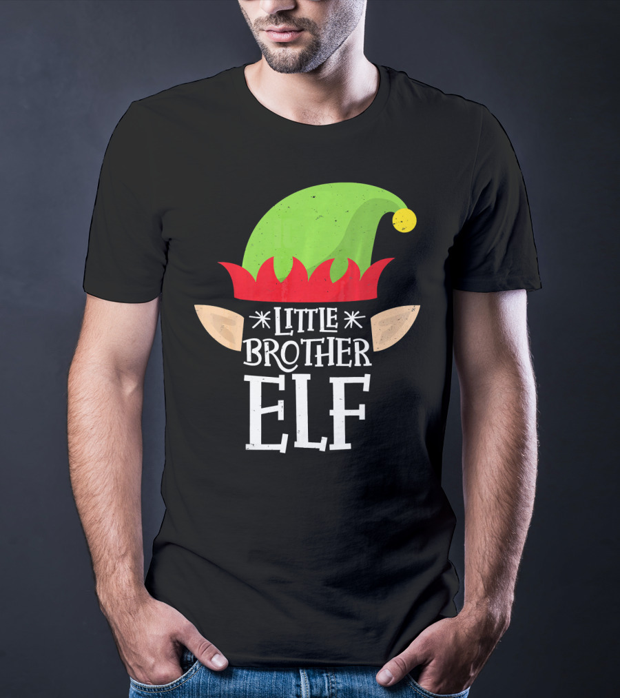 Little Brother Elf Funny Christmas Family T-Shirt