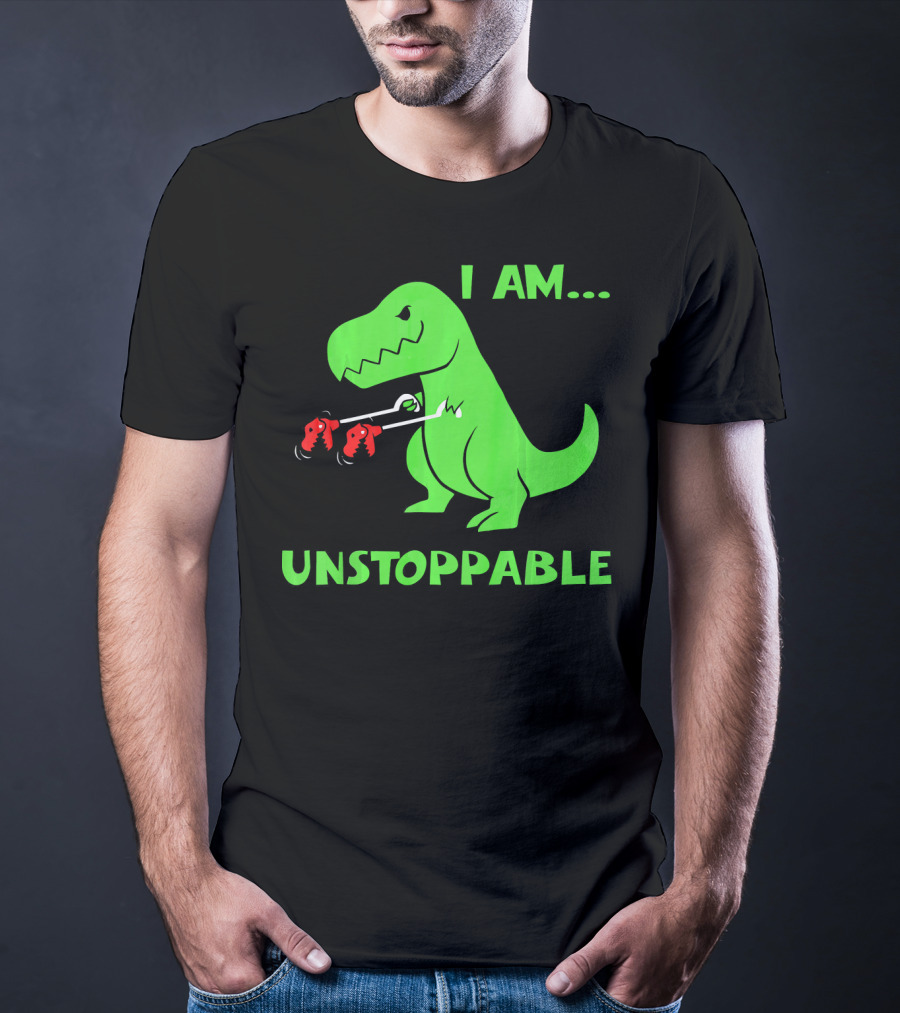 I Am Unstoppable T Rex Dinosaur Boxing Gloves T-Shirt