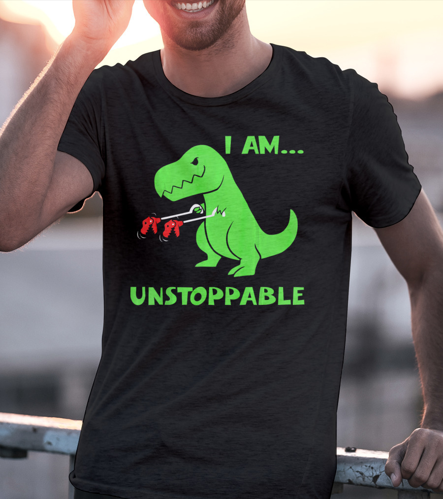 I Am Unstoppable T Rex Dinosaur Boxing Gloves T-Shirt