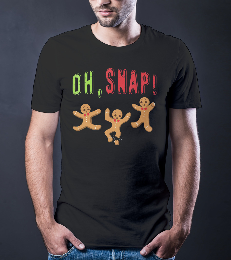 Oh Snap Funny Surprised Gingerbread Trio T-Shirt