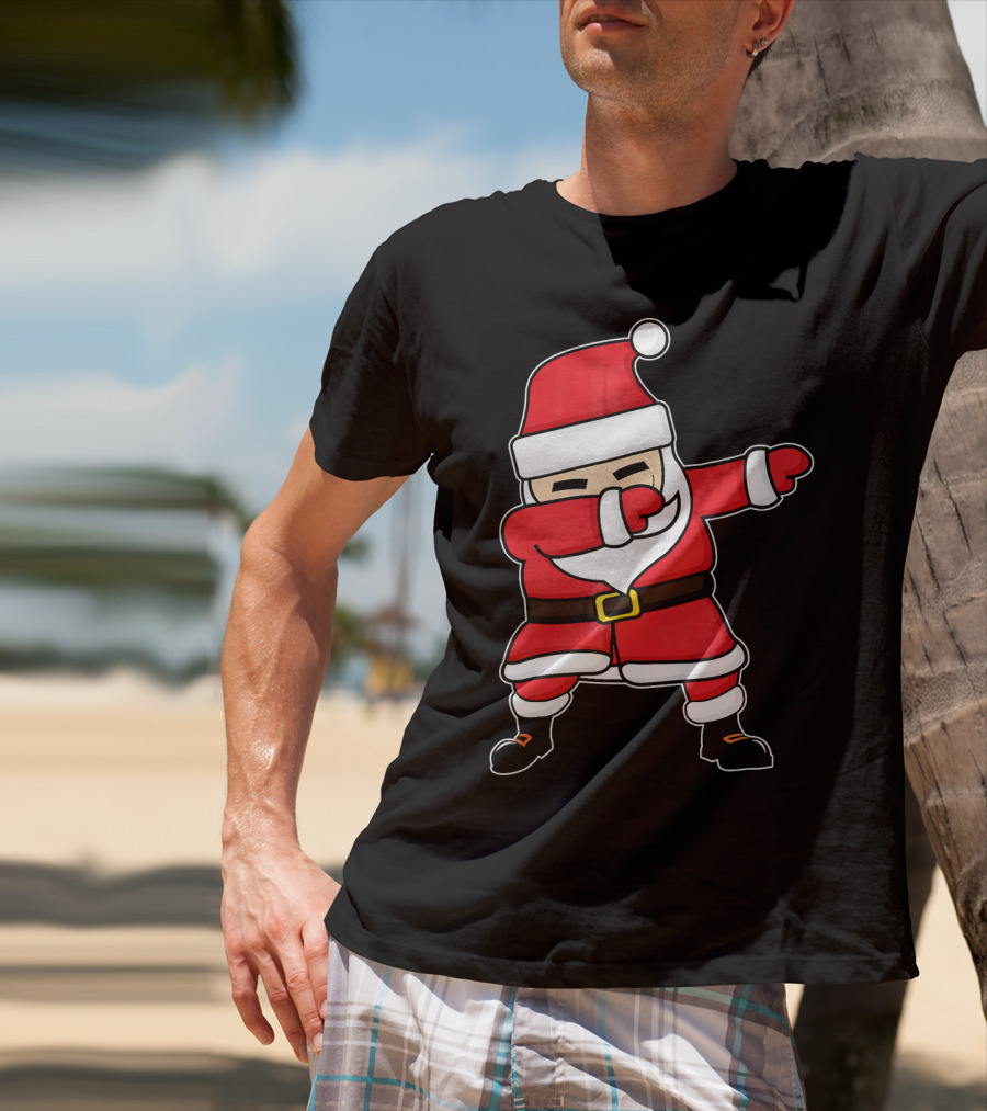 Dabbing Santa Claus Funny Christmas Pose T-Shirt