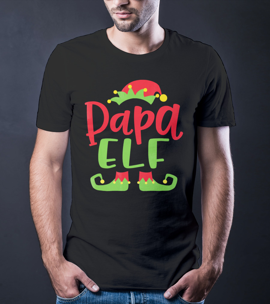 Papa Elf Christmas Match Holiday Humor T-Shirt