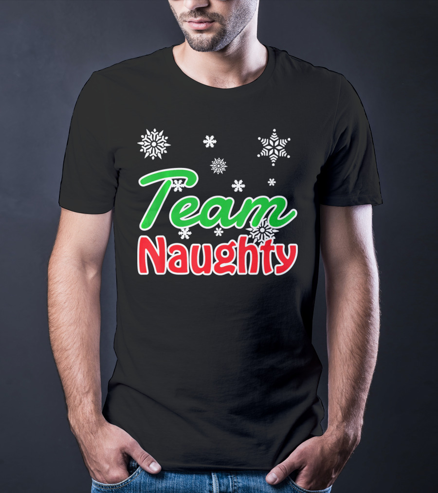 Team Naughty Santa Family Snowflakes T-Shirt