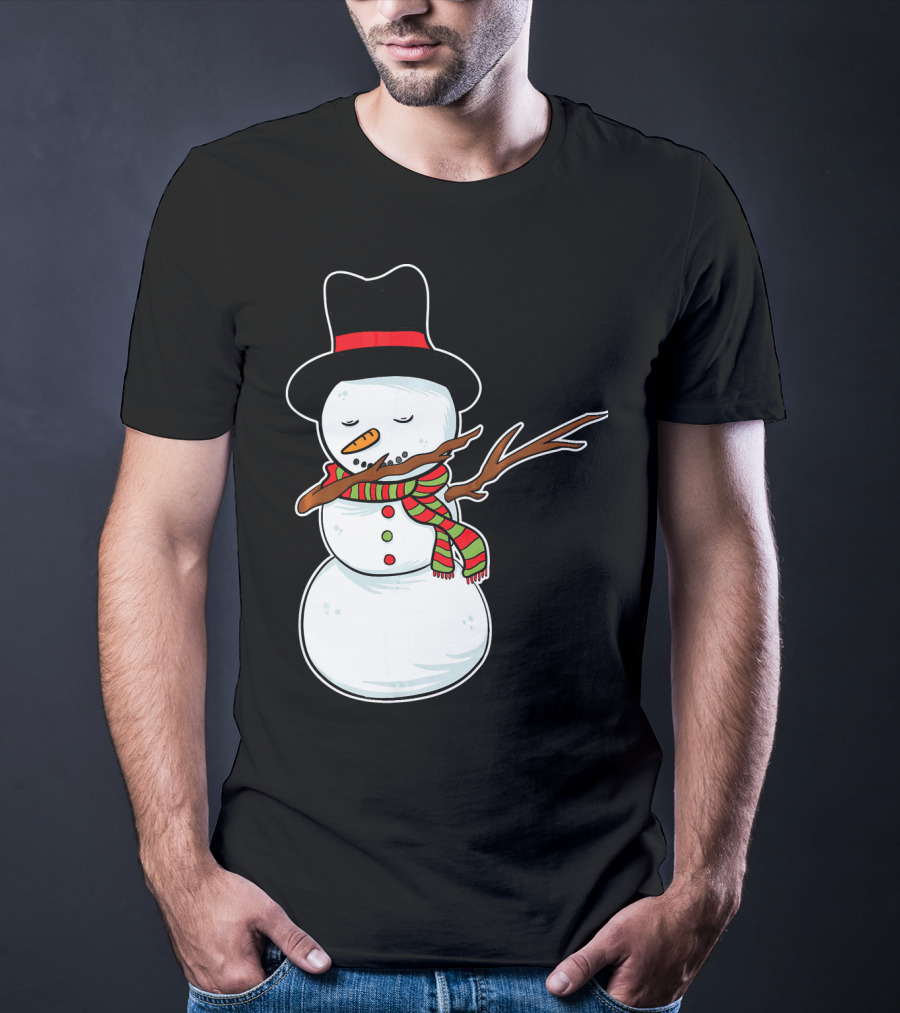 Dabbing Dab Snowman With Hat And Scarf T-Shirt