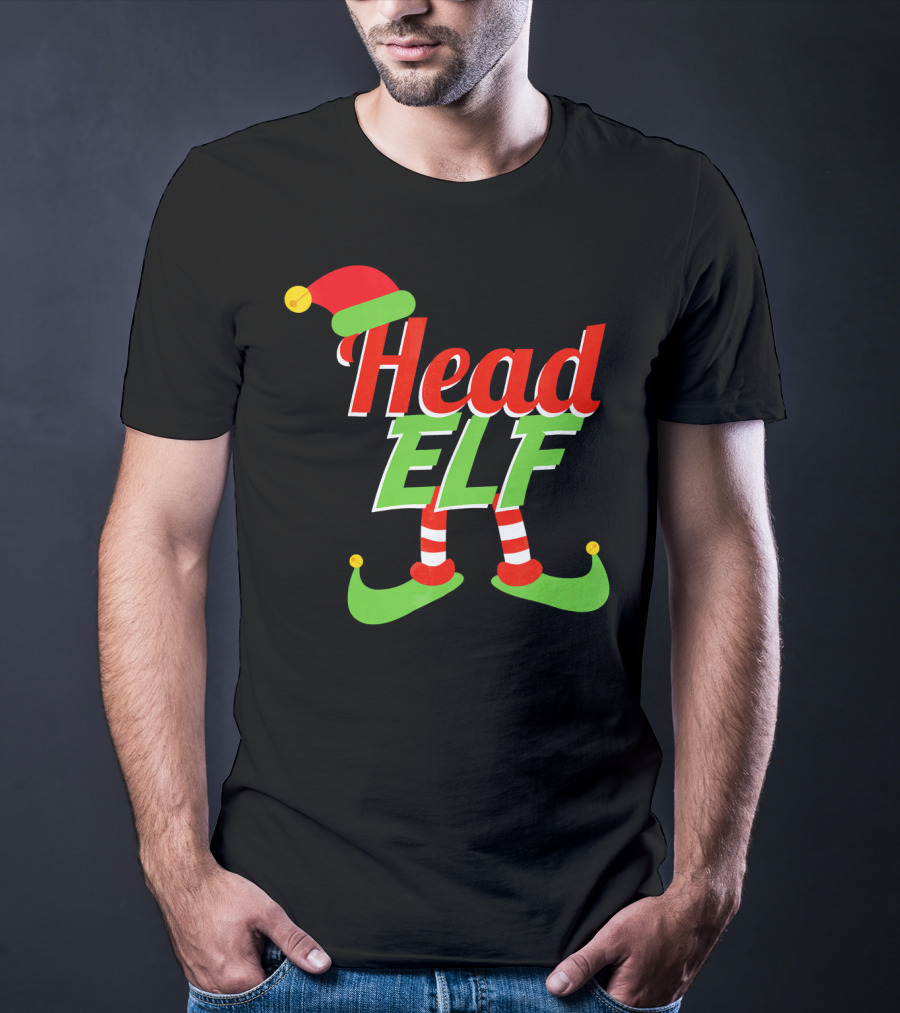 Head Elf Christmas Outfit With Hat And Curled Shoes T-Shirt