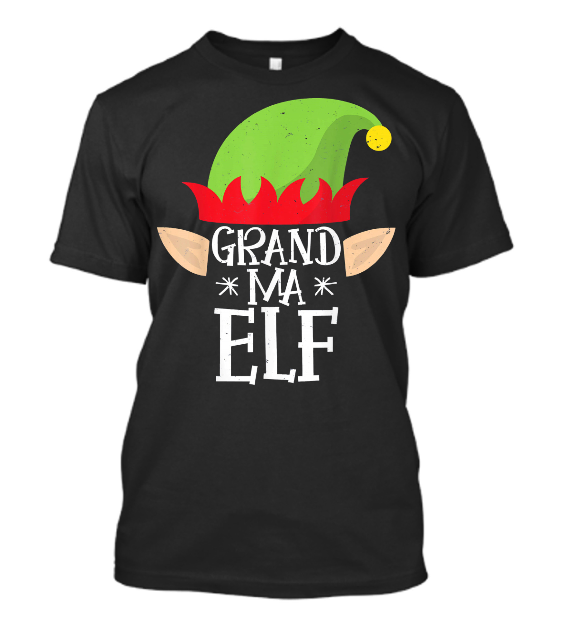 Grandma Elf Funny Christmas Family Match Hat Ears Holiday T-Shirt