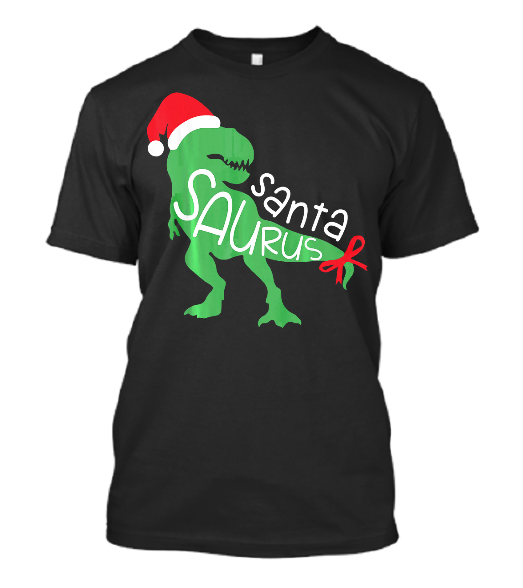 T Rex Dinosaur Santa Saurus Merry Funny Christmas Hat T-Shirt