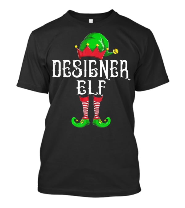 Designer Elf Xmas Elves Festive Holiday T-Shirt