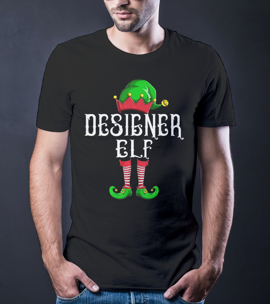 Designer Elf Xmas Elves Festive Holiday T-Shirt