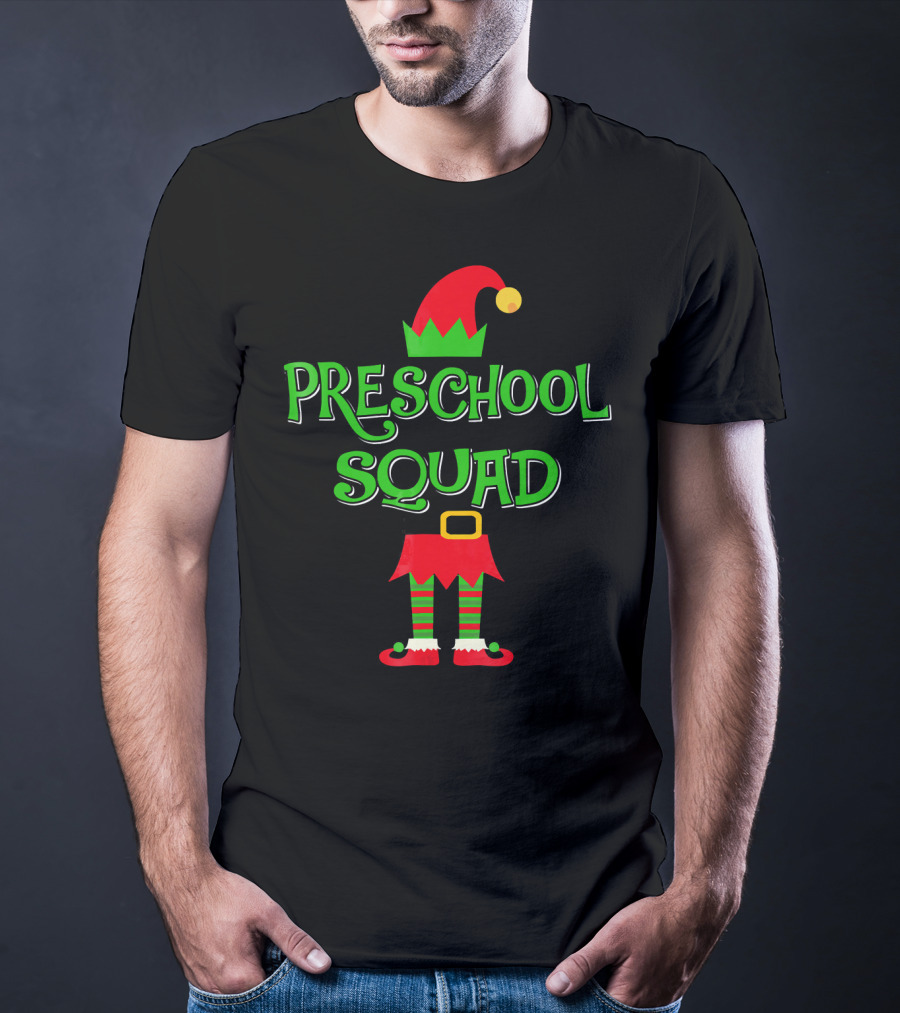 Preschool Squad Christmas Elf Teacher T-Shirt