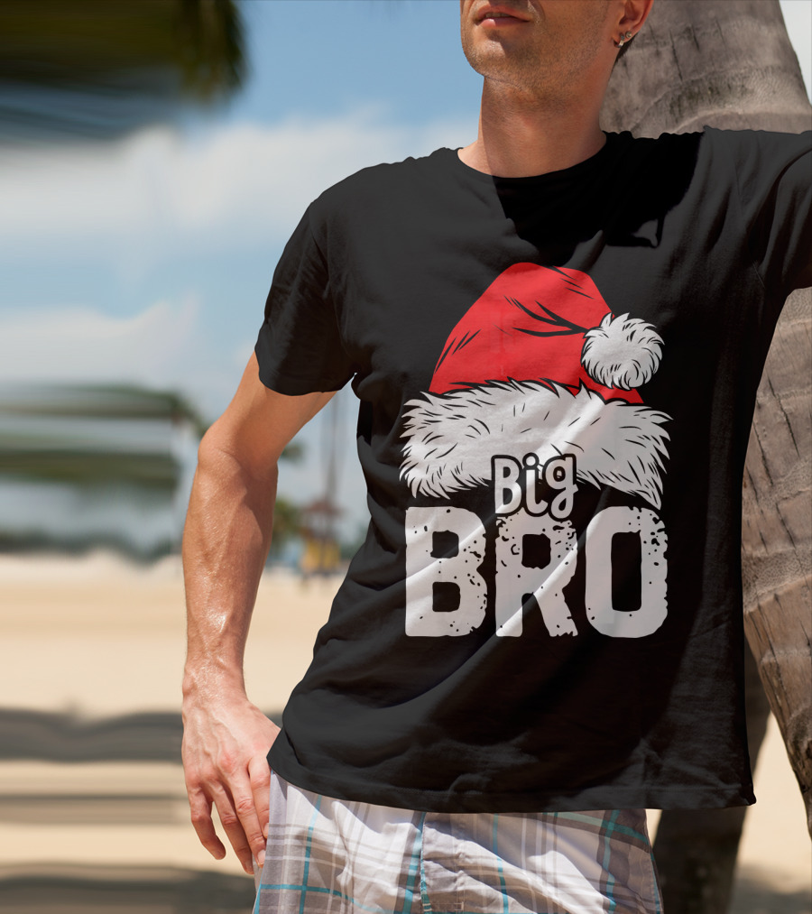 Big Bro Santa Hat Christmas T-Shirt