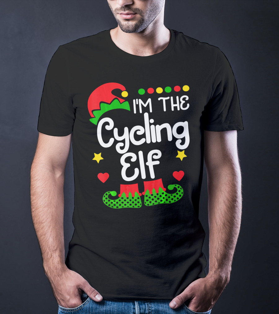 I'm The Cycling Elf Christmas Family Holiday Fun T-Shirt
