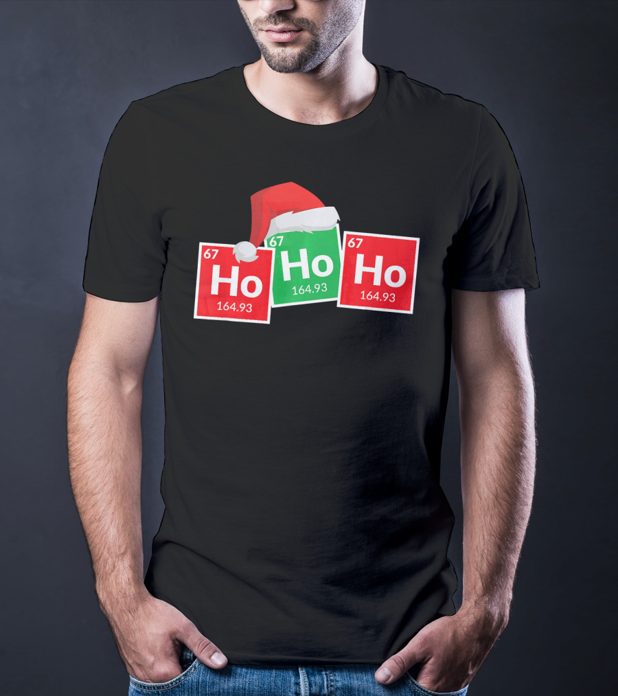 Christmas Ho Ho Ho Santa Periodic Table Elements Fun T-Shirt