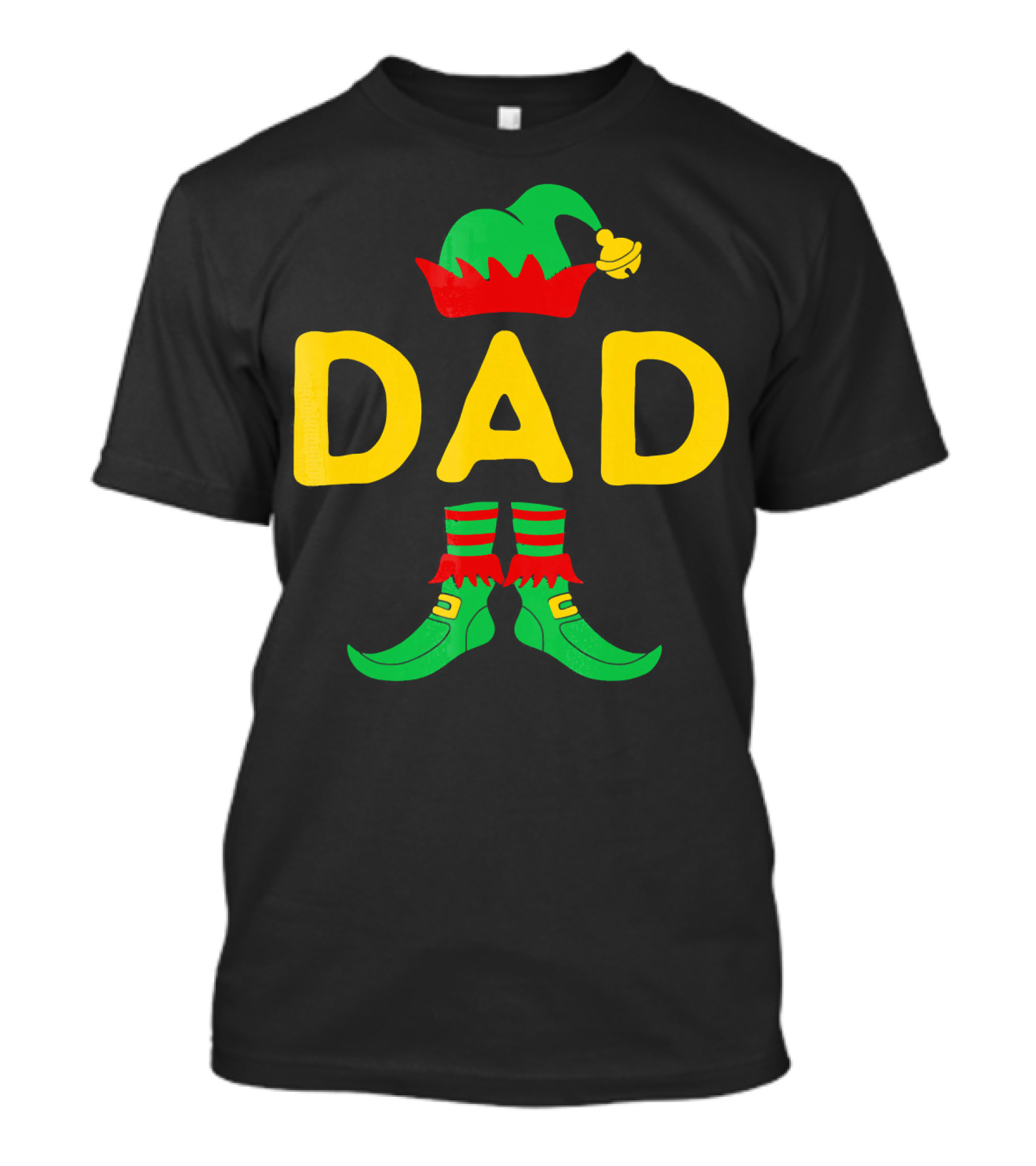 Dad Elf Hat And Boots Festive Christmas Family Mat T-Shirt