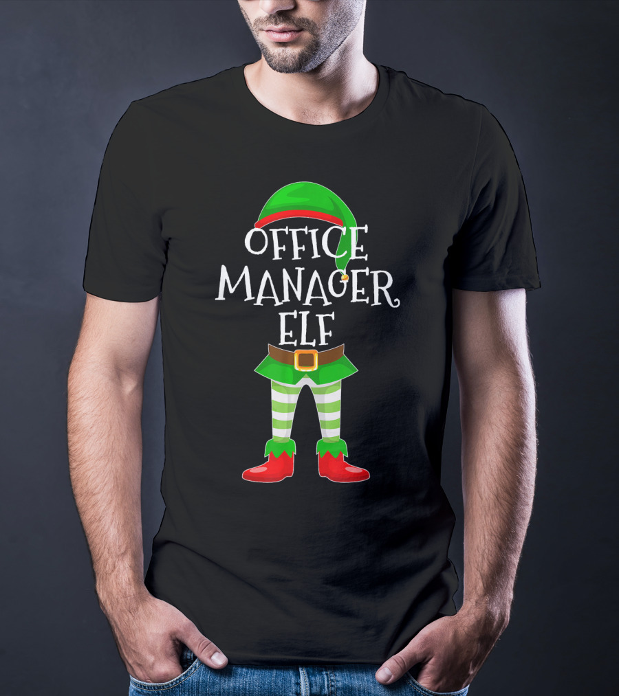 Office Manager Elf Matching Family Christmas T-Shirt