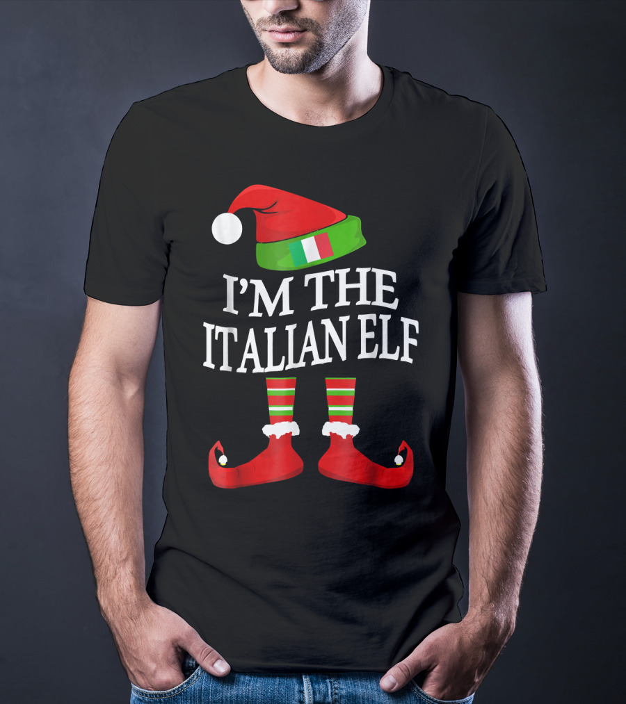 I'm The Italian Elf Festive Christmas Group Family Pajama Holiday Matching T-Shirt