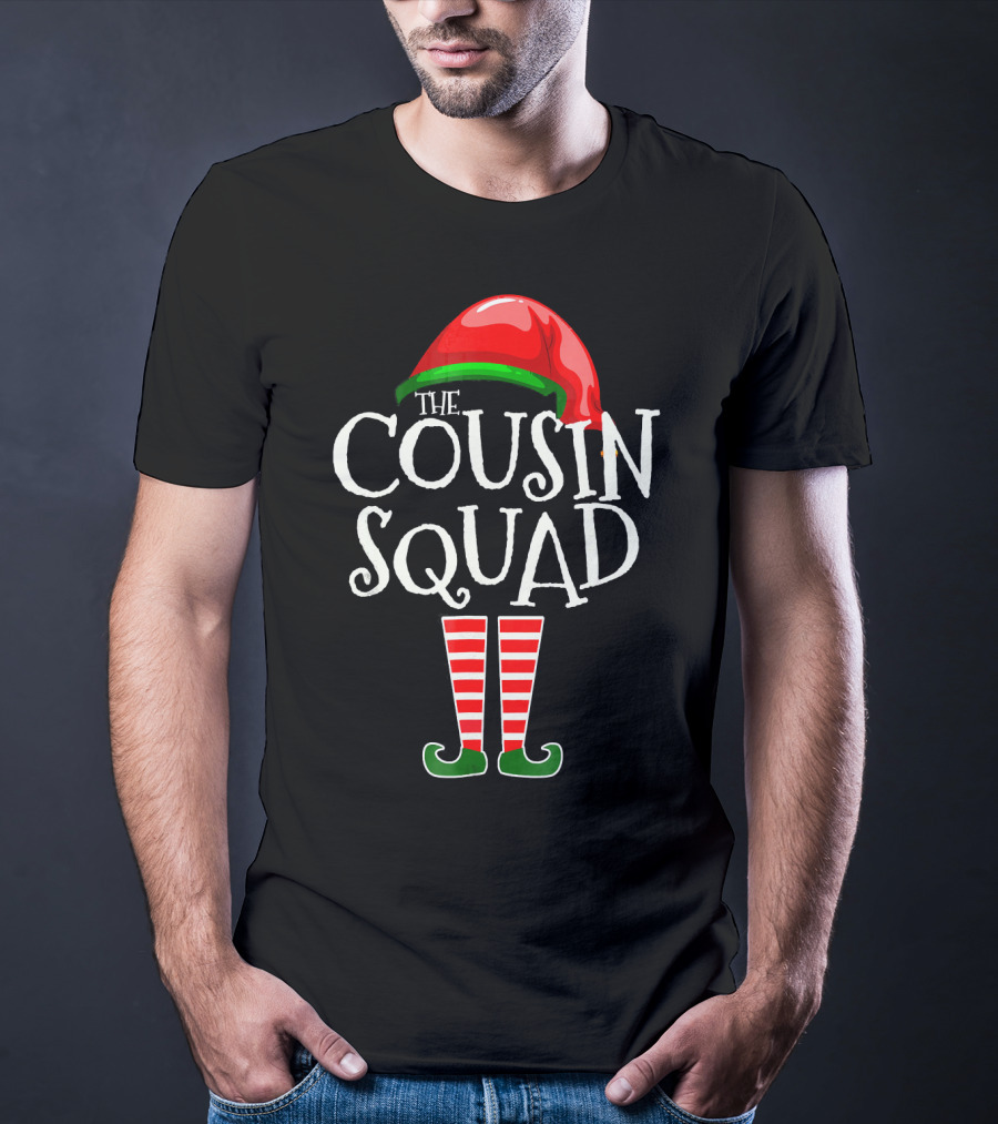 THE COUSIN SQUAD ELF HAT AND STRIPED LEGS T-Shirt
