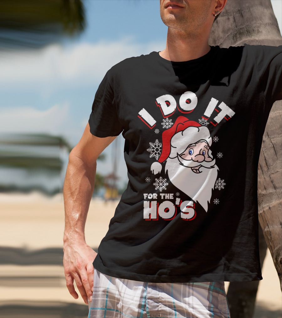 I Do It For The HOs Santa Snowflakes Christmas T-Shirt