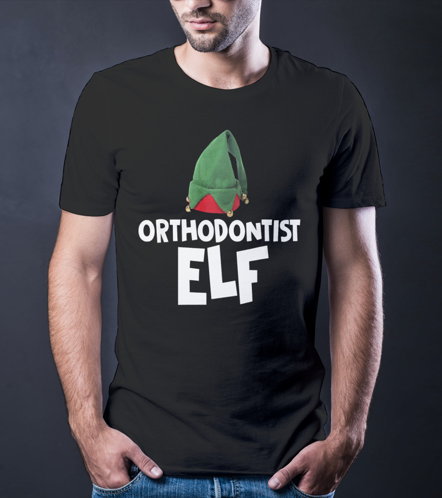 Orthodontist Elf With Green Santa Hat T-Shirt