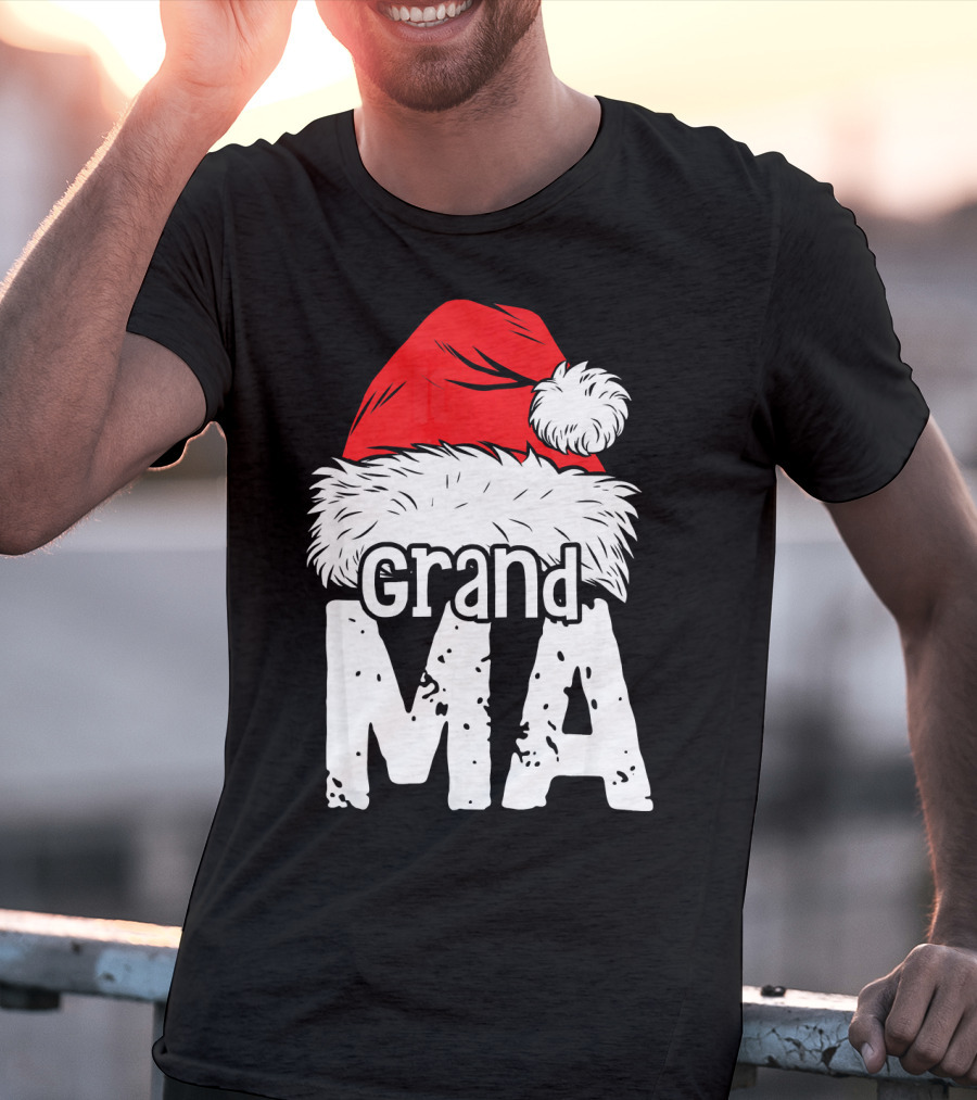 Grandma Santa Christmas Hat Family T-Shirt