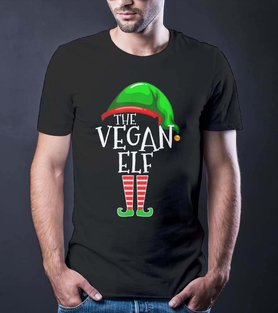 The Vegan Elf Holiday Humor Christmas T-Shirt